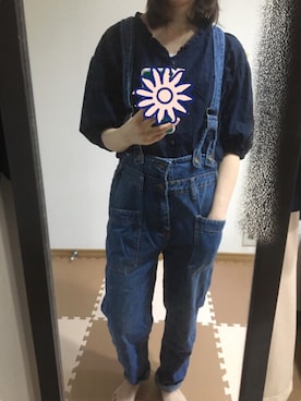 「reca（レカ）のアイテム（オールインワン・サロペット）」を使った、**ohana**さん（レディース・153cm）の夏コーディネート