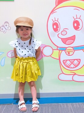 「おんなのこコーデ」｜「アイテム（キャスケット）」を使った、hmyさん（キッズ・90cm）の夏コーディネート