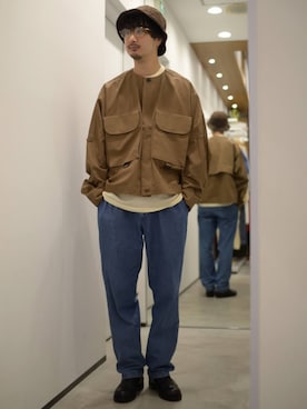 「unfil」｜「アイテム（帽子）」を使った、ENDOさん（メンズ・174cm）の秋コーディネート