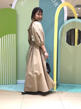 「CLANE（クラネ）のアイテム（ワンピース/ドレス）」を使った、futabaさん（レディース・155cm）の春コーディネート