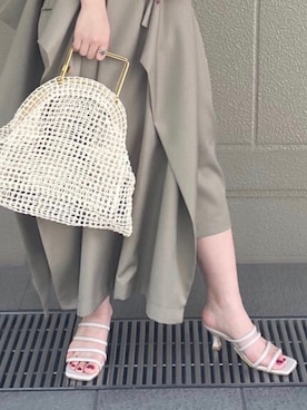 「STUDIOUS（ステュディオス）のアイテム（サンダル）」を使った、futabaさん（レディース・155cm）の夏コーディネート