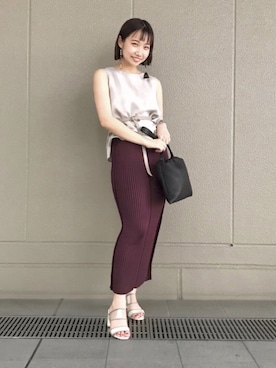 「STUDIOUS（ステュディオス）のアイテム（サンダル）」を使った、futabaさん（レディース・155cm）の夏コーディネート