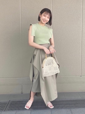「STUDIOUS（ステュディオス）のアイテム（サンダル）」を使った、futabaさん（レディース・155cm）の夏コーディネート