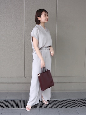 「STUDIOUS（ステュディオス）のアイテム（サンダル）」を使った、futabaさん（レディース・155cm）の夏コーディネート