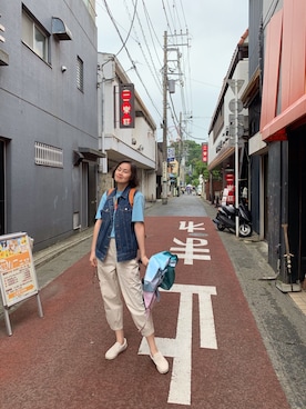 「Kanana project（カナナプロジェクト）のアイテム」を使った、九降风 さん（レディース・167cm）の春コーディネート