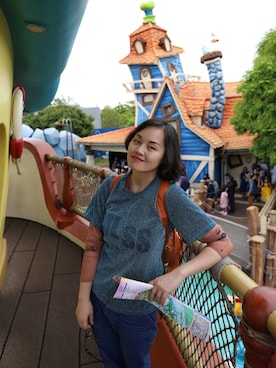 「Kanana project（カナナプロジェクト）のアイテム」を使った、九降风 さん（レディース・167cm）の春コーディネート