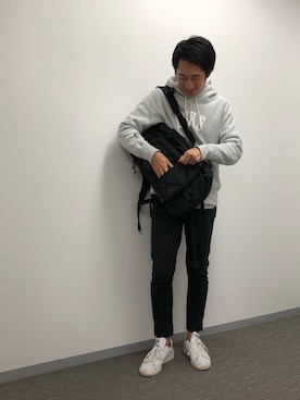 「アイテム（バックパック/リュック）」を使った、けんとすかいうぉーかーさん（メンズ・172cm・30代）の秋コーディネート