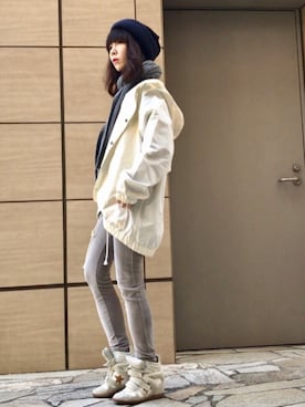 「ISABEL MARANT（イザベルマラン）のアイテム（スニーカー）」を使った、ワニコさん（レディース・163cm）の冬コーディネート