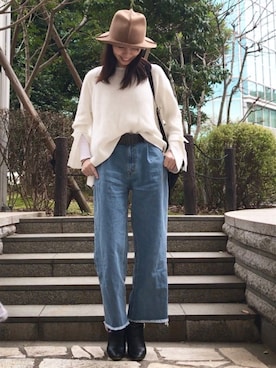 「ESSAY（エッセイ）のアイテム」を使った、ワニコさん（レディース・163cm）の春コーディネート