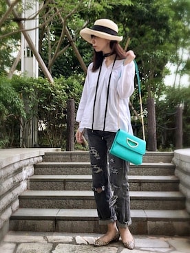 「Manolo Blahnik（マノロ・ブラニク）のアイテム（パンプス）」を使った、ワニコさん（レディース・163cm）の夏コーディネート