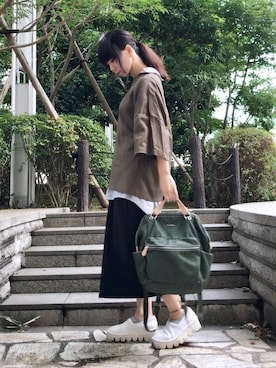 「yoko sakamoto（ヨーコサカモト）のアイテム」を使った、ワニコさん（レディース・163cm）の秋コーディネート