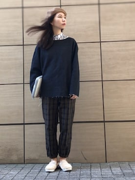 「yoko sakamoto（ヨーコサカモト）のアイテム」を使った、ワニコさん（レディース・163cm）の秋コーディネート