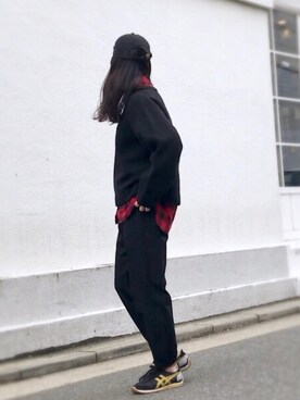 「SYU.HOMME/FEMM（シュウ）のアイテム（キャップ）」を使った、ワニコさん（レディース・163cm）の秋コーディネート