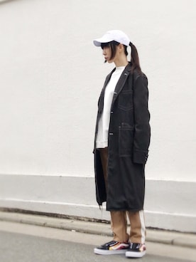 「bukht」｜「アイテム（チェスターコート）」を使った、ワニコさん（レディース・163cm）の冬コーディネート