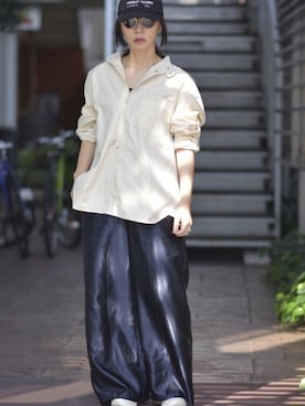 「yoko sakamoto（ヨーコサカモト）のアイテム」を使った、ワニコさん（レディース・163cm）の夏コーディネート