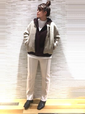 Misato.Sさんの「・minia スクエアストレッチショートブーツ」を使ったコーディネート