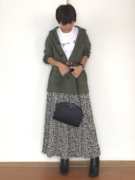 「アイテム（ブルゾン）」を使った、chiroruᵕ̈*さん（レディース・152cm・30代）の秋コーディネート