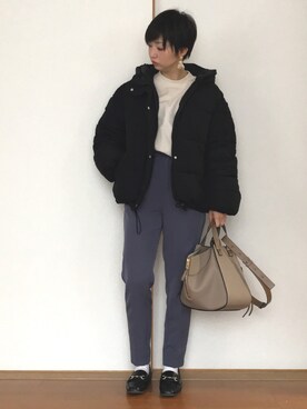 「アイテム（スウェット）」を使った、chiroruᵕ̈*さん（レディース・152cm・30代）の冬コーディネート