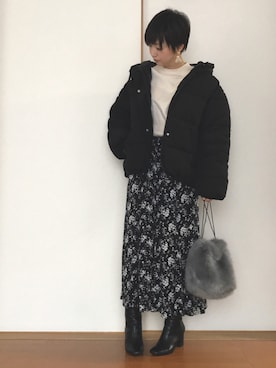 「アイテム（スウェット）」を使った、chiroruᵕ̈*さん（レディース・152cm・30代）の冬コーディネート