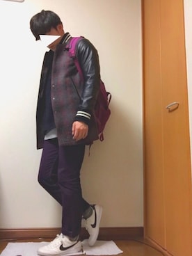 「NIKE（ナイキ）のNIKE/ナイキ グランドテラス 654495（スニーカー）」を使った、しんちゃんさん（メンズ・171cm）の冬コーディネート