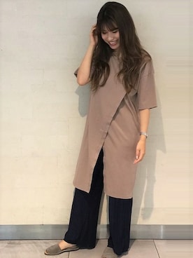 「アイテム（トップス、ブラウン系）」を使った、maysongrey_officialさん（レディース・162cm）の夏コーディネート