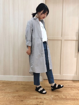「アイテム（シャツワンピース）」を使った、mamiさん（レディース・157cm・20代）の春コーディネート