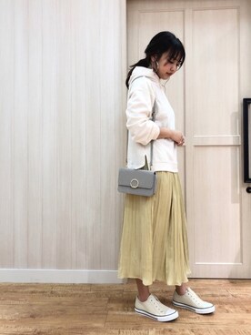 「DRESKIP（ドレスキップ）のアイテム（パーカー）」を使った、mamiさん（レディース・157cm）の冬コーディネート