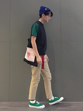「5（ファイブ）のアイテム（チノパンツ）」を使った、Pae Munさん（レディース・156cm）の秋コーディネート