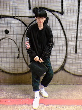 「5（ファイブ）のアイテム（MA-1）」を使った、Pae Munさん（レディース・156cm）の春コーディネート