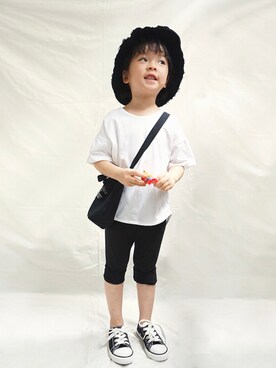「日系休闲」｜「アイテム（帽子）」を使った、yiyiさん（キッズ・100cm）の春コーディネート