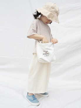 「日系休闲」｜「アイテム（帽子）」を使った、yiyiさん（キッズ・100cm）の春コーディネート
