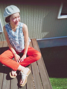 「Cookie Chocolate（クッキーチョコレート）のアイテム（帽子）」を使った、IMOKOさん（レディース・170cm）の夏コーディネート