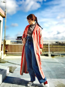 「Narcissus（ナルシス）のアイテム（デニムパンツ）」を使った、IMOKOさん（レディース・170cm）の冬コーディネート