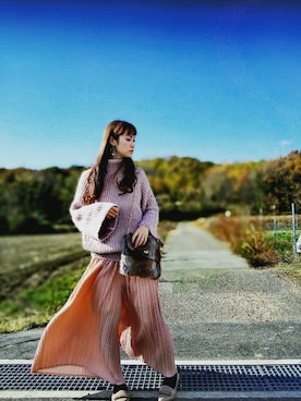 「フラワーピアス」｜IMOKOさん（レディース・170cm）の冬コーディネート