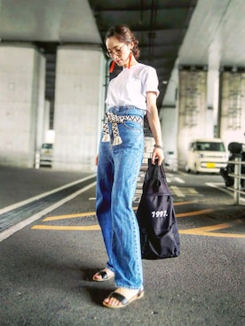 「Narcissus（ナルシス）のアイテム（デニムパンツ）」を使った、IMOKOさん（レディース・170cm）の夏コーディネート