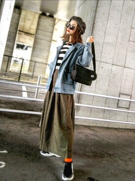 「La-gemme」｜「アイテム（ハンチング/ベレー帽）」を使った、IMOKOさん（レディース・170cm）の秋コーディネート