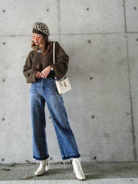 「カラーサングラス」｜「アイテム（その他）」を使った、IMOKOさん（レディース・170cm）の秋コーディネート