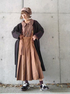 「ウィッグ」｜「アイテム（その他アウター）」を使った、IMOKOさん（レディース・170cm）の冬コーディネート