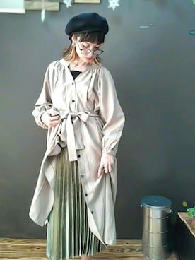 「La-gemme」｜「アイテム（帽子）」を使った、IMOKOさん（レディース・170cm）の春コーディネート