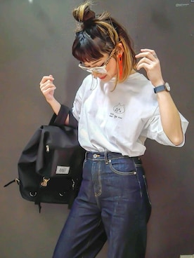 「にゃー」｜「アイテム（アクセサリー）」を使った、IMOKOさん（レディース・170cm）の春コーディネート