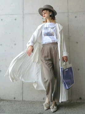 「Sinfu（シンフ）のアイテム」を使った、IMOKOさん（レディース・170cm）の春コーディネート