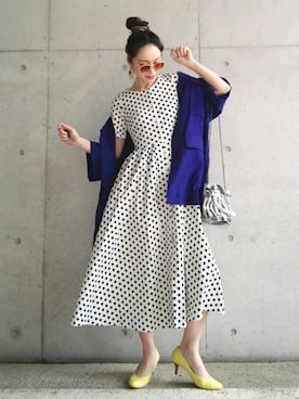 「ビッグシャツ」｜「アイテム（パンプス）」を使った、IMOKOさん（レディース・170cm）の春コーディネート