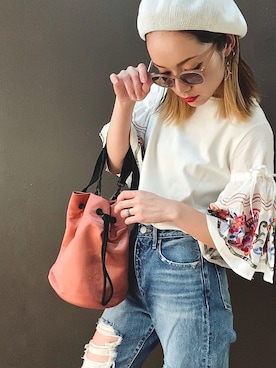 「THE DAY（ザデイ）のアイテム」を使った、IMOKOさん（レディース・170cm）の春コーディネート