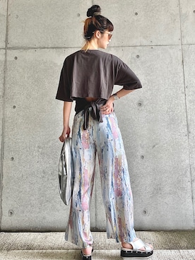 「petitcro（プティクロ）のpetitcro  ワイドバングル PCKB1901001（バングル/リストバンド）」を使った、IMOKOさん（レディース・170cm）の春コーディネート