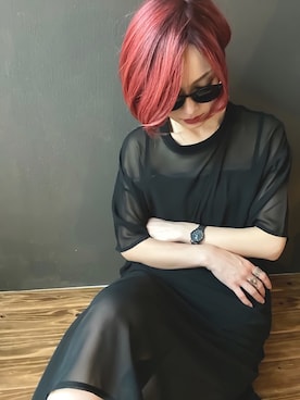 「シアーワンピース」｜「アイテム（腕時計）」を使った、IMOKOさん（レディース・170cm）の夏コーディネート