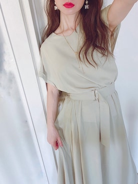 「KU-CROISSANT（クークロワッサン）のアイテム」を使った、IMOKOさん（レディース・170cm）の夏コーディネート