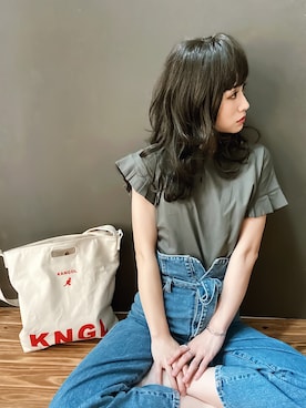 「Narcissus（ナルシス）のアイテム（デニムパンツ）」を使った、IMOKOさん（レディース・170cm）の夏コーディネート
