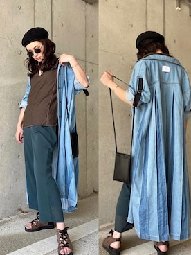 「アイテム（キャスケット）」を使った、IMOKOさん（レディース・170cm）の夏コーディネート