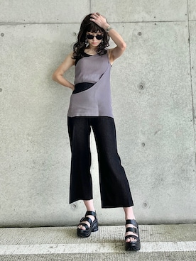 「アシンメトリー」｜「アイテム（セットアップ）」を使った、IMOKOさん（レディース・170cm）の夏コーディネート