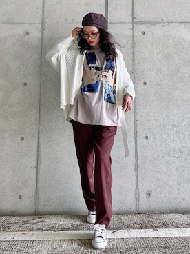 「秋のマイ旬スタイル」｜「アイテム（キャスケット）」を使った、IMOKOさん（レディース・170cm）の秋コーディネート